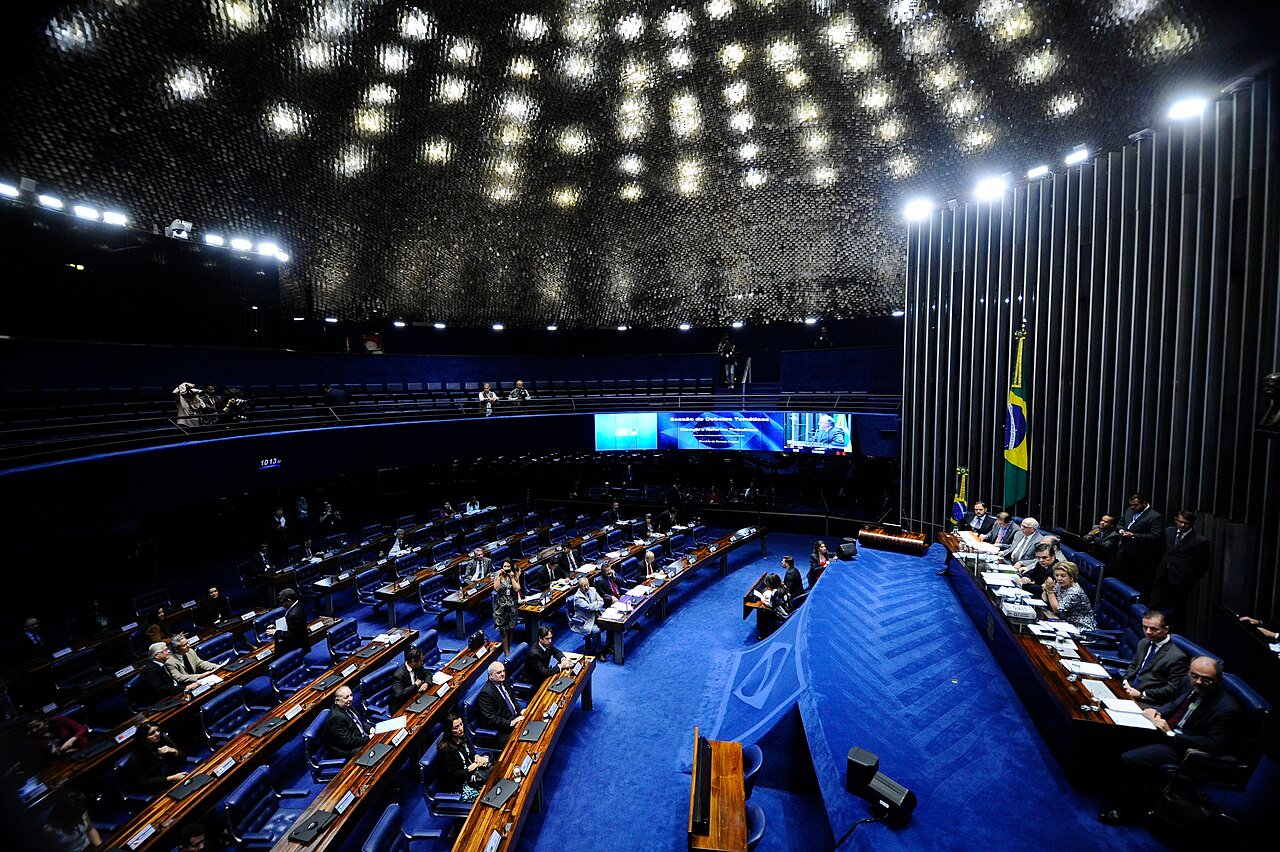 Vista geral do plenário do Senado Federal, em Brasília, durante sessão