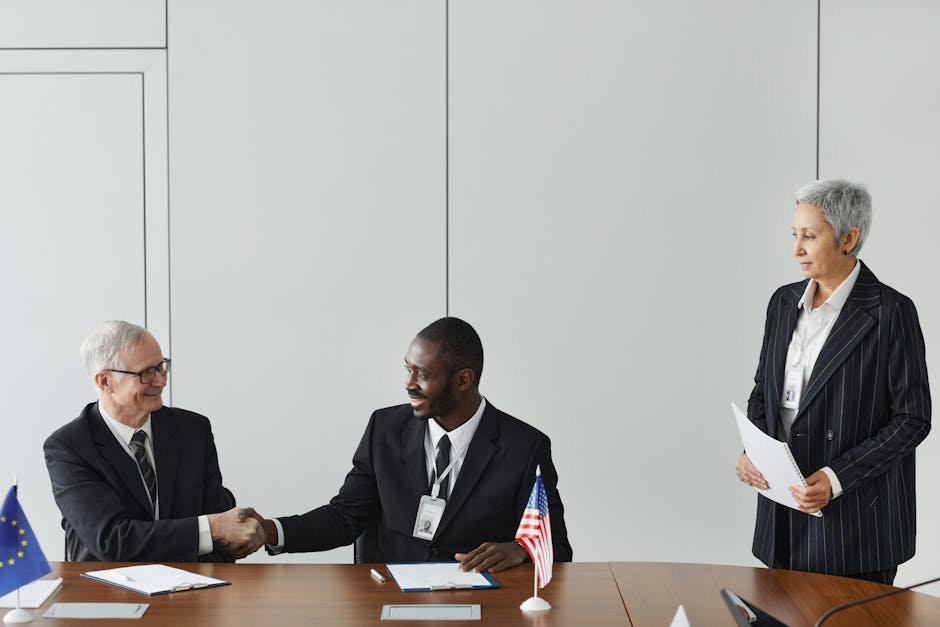 Bandeiras de Brasil e Estados Unidos em hasta