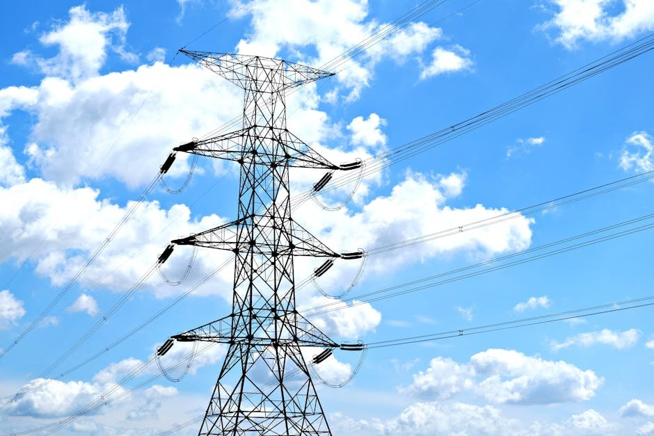 Torres de transmissão de energia em paisagem