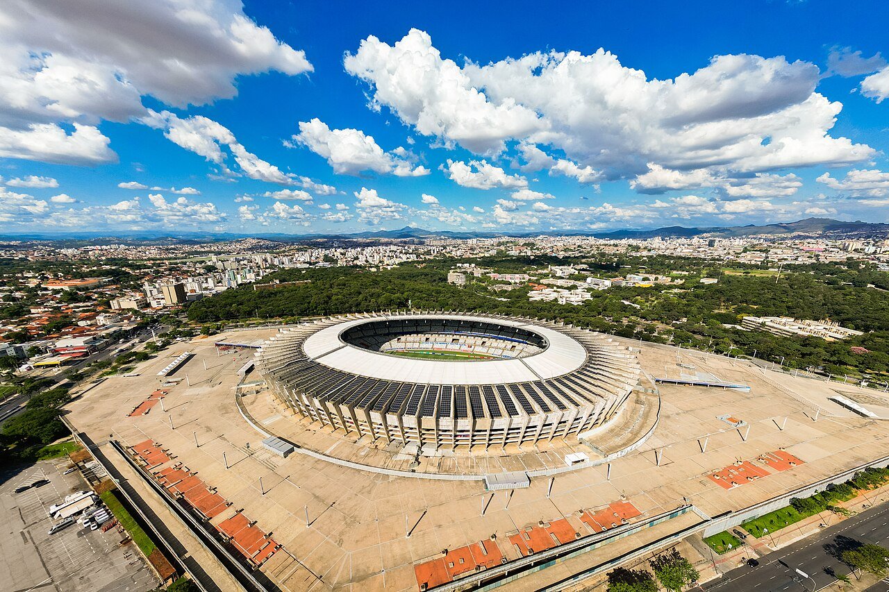 Vista aérea do Estádio Governador Magalhães Pinto, o Mineirão, em Belo Horizonte